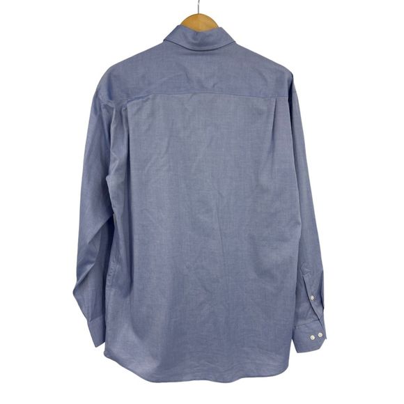 Tasso Elba shirt Medium 34/35 mens long sleeve button up 15 1/2 blue lot of 2 - Picture 5 of 10